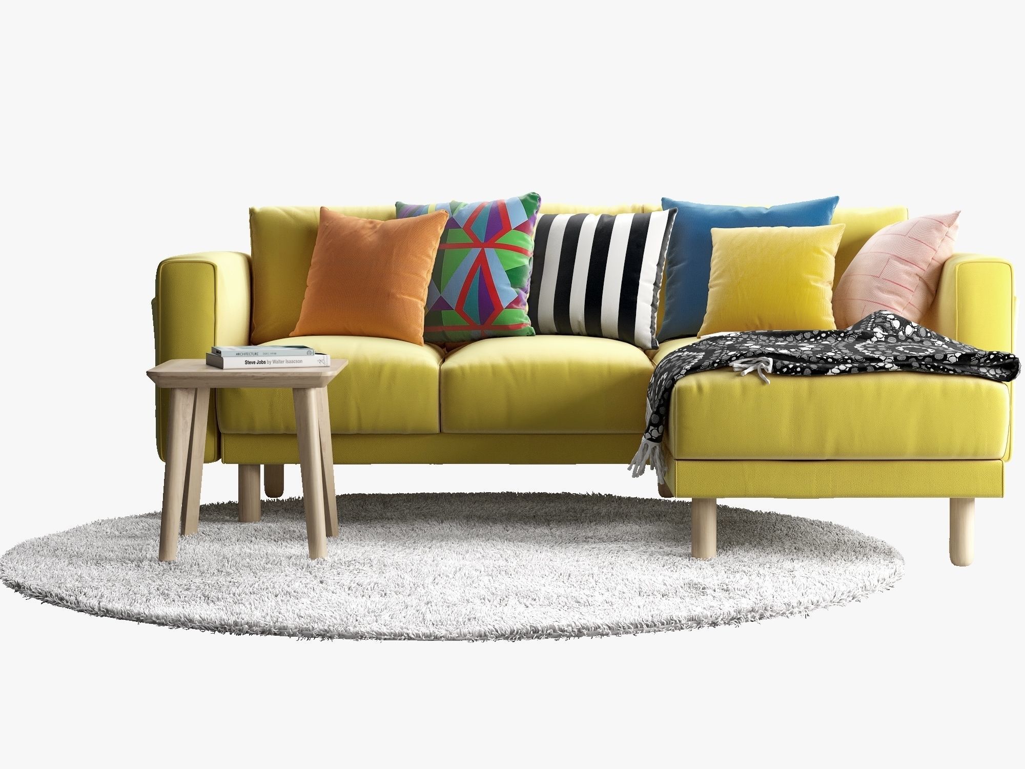 NORSBORG Two-seat sofa with chaise longue Ikea 3D model_2