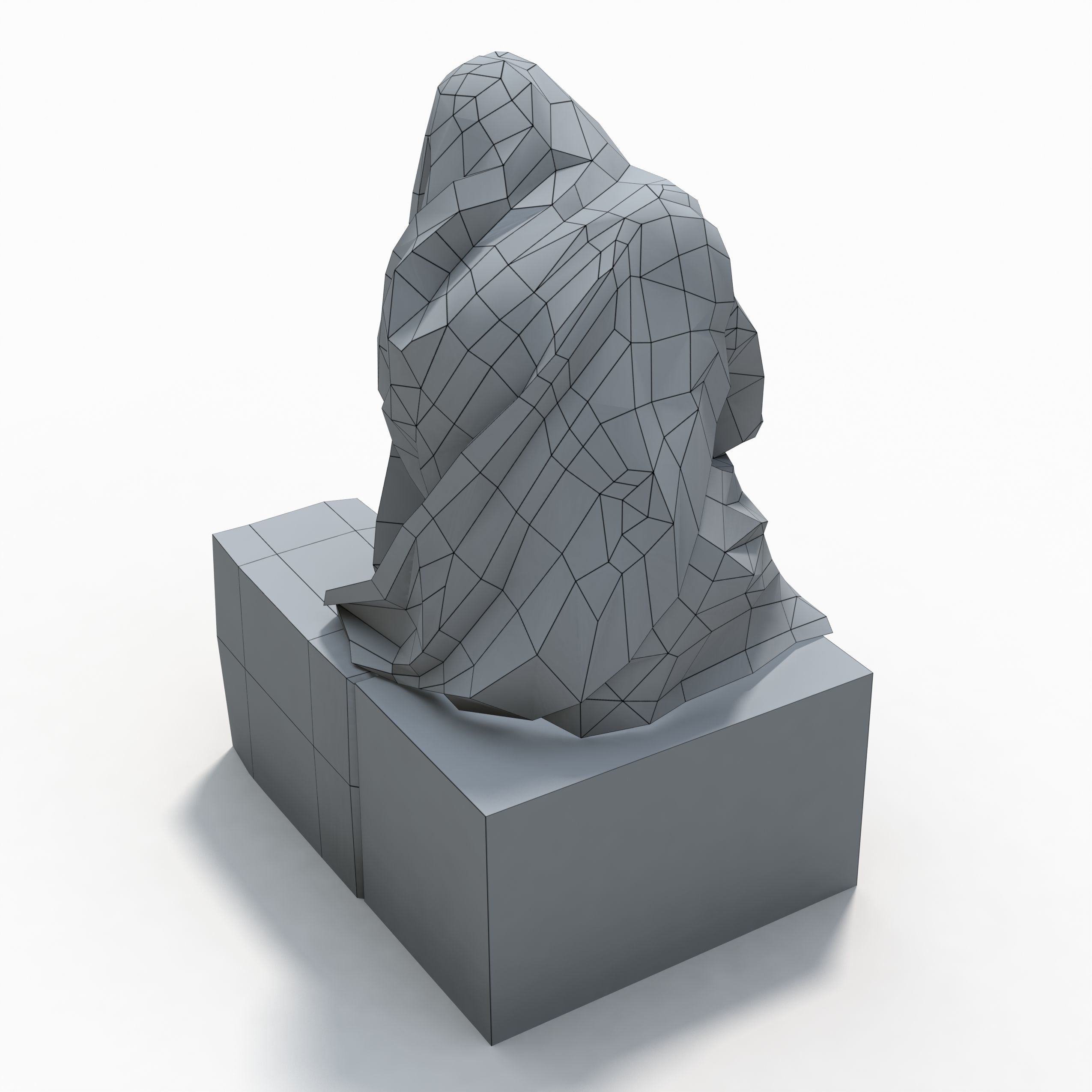 Statue Female Low-poly 3D model_13