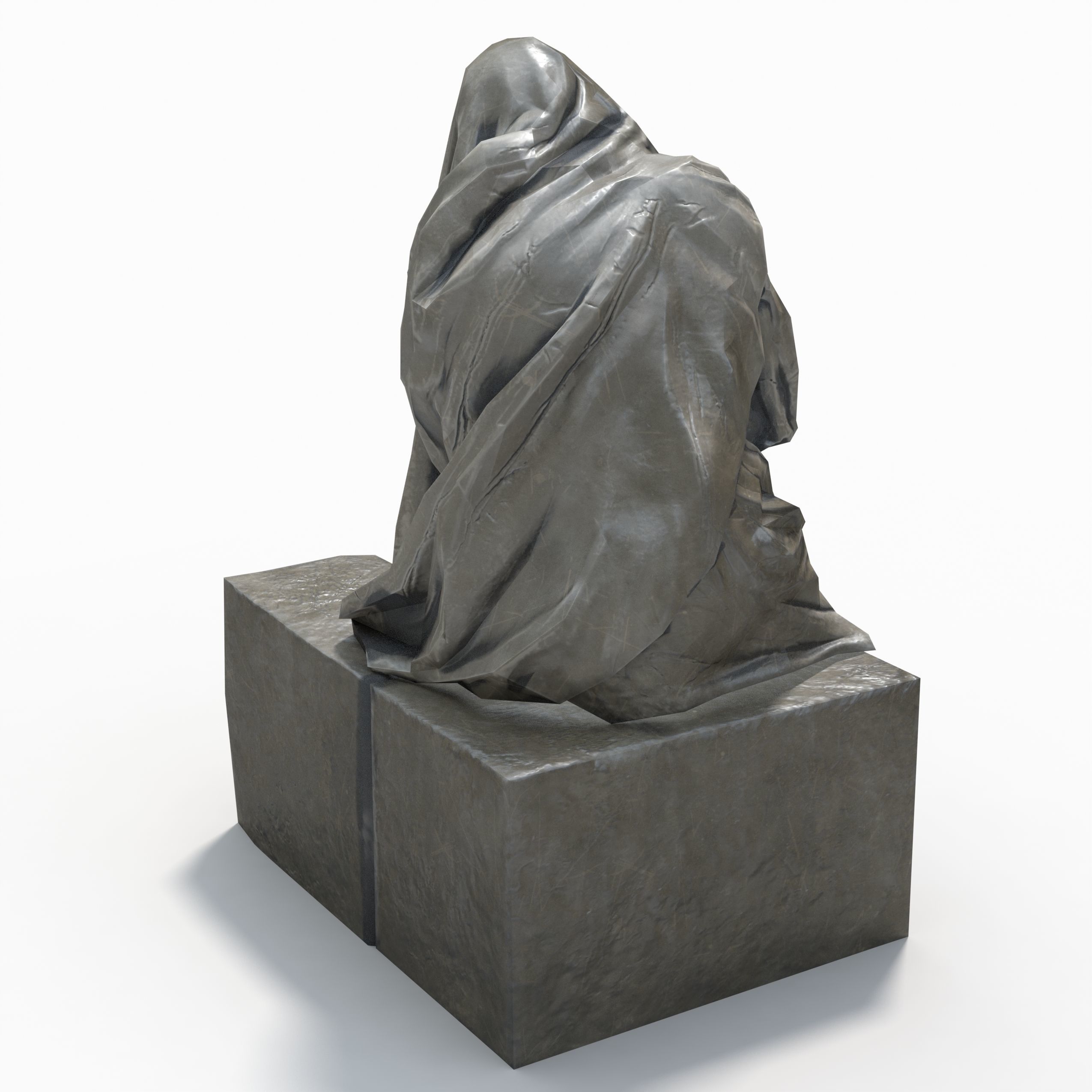 Statue Female Low-poly 3D model_5