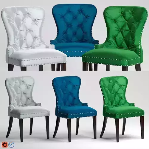 Euphoria Tufted Blue Velvet Dining Chair