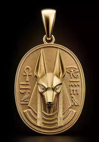 Anubis Egyptian Coin Pendant STL