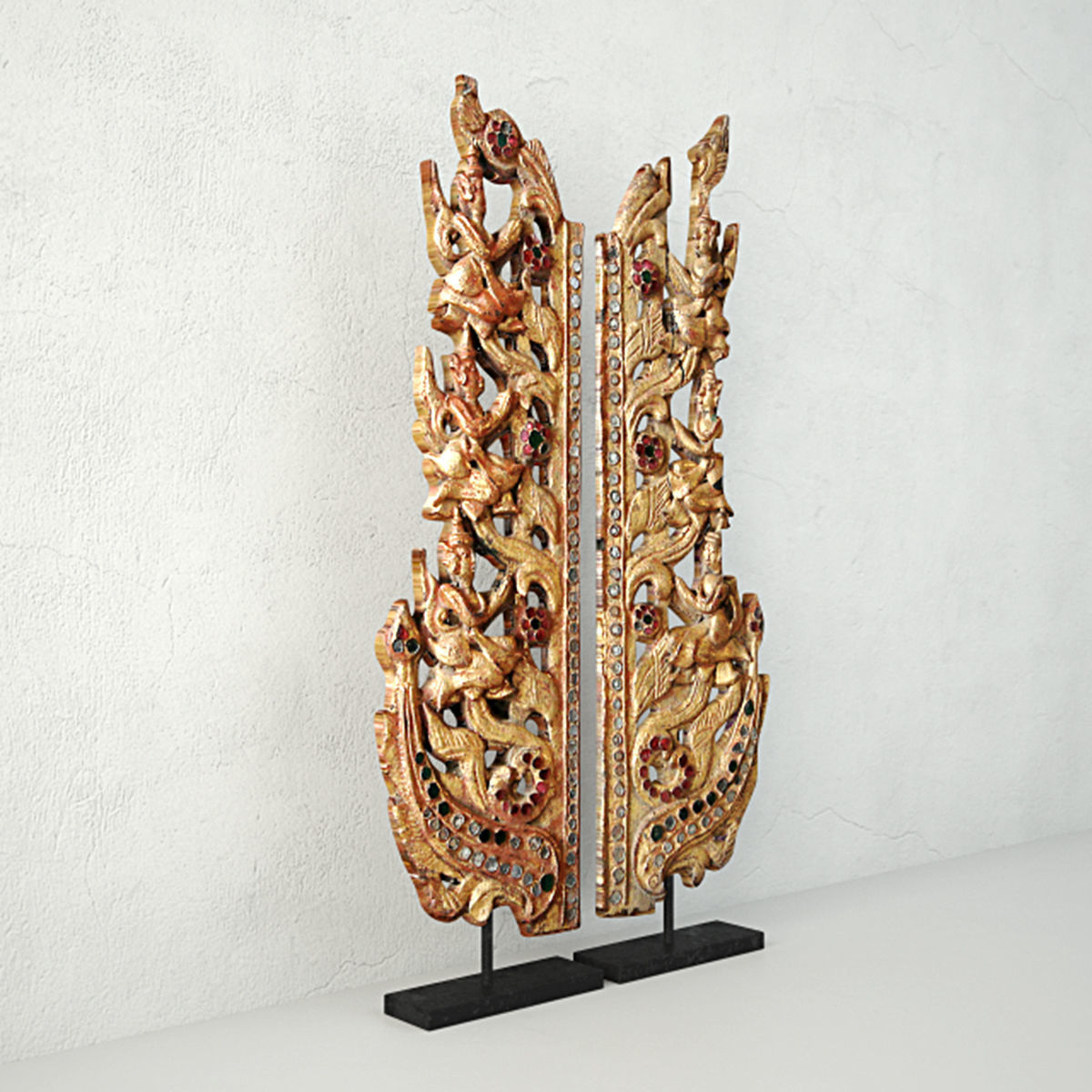 Antique Burmese Wooden Fragments 3D model_1