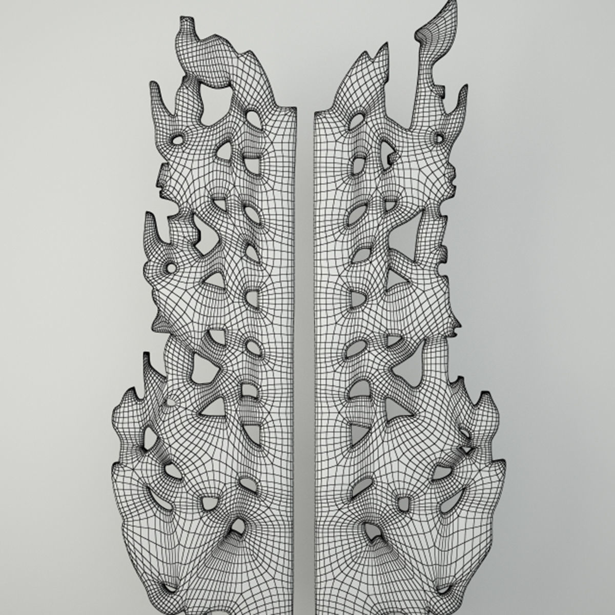 Antique Burmese Wooden Fragments 3D model_4