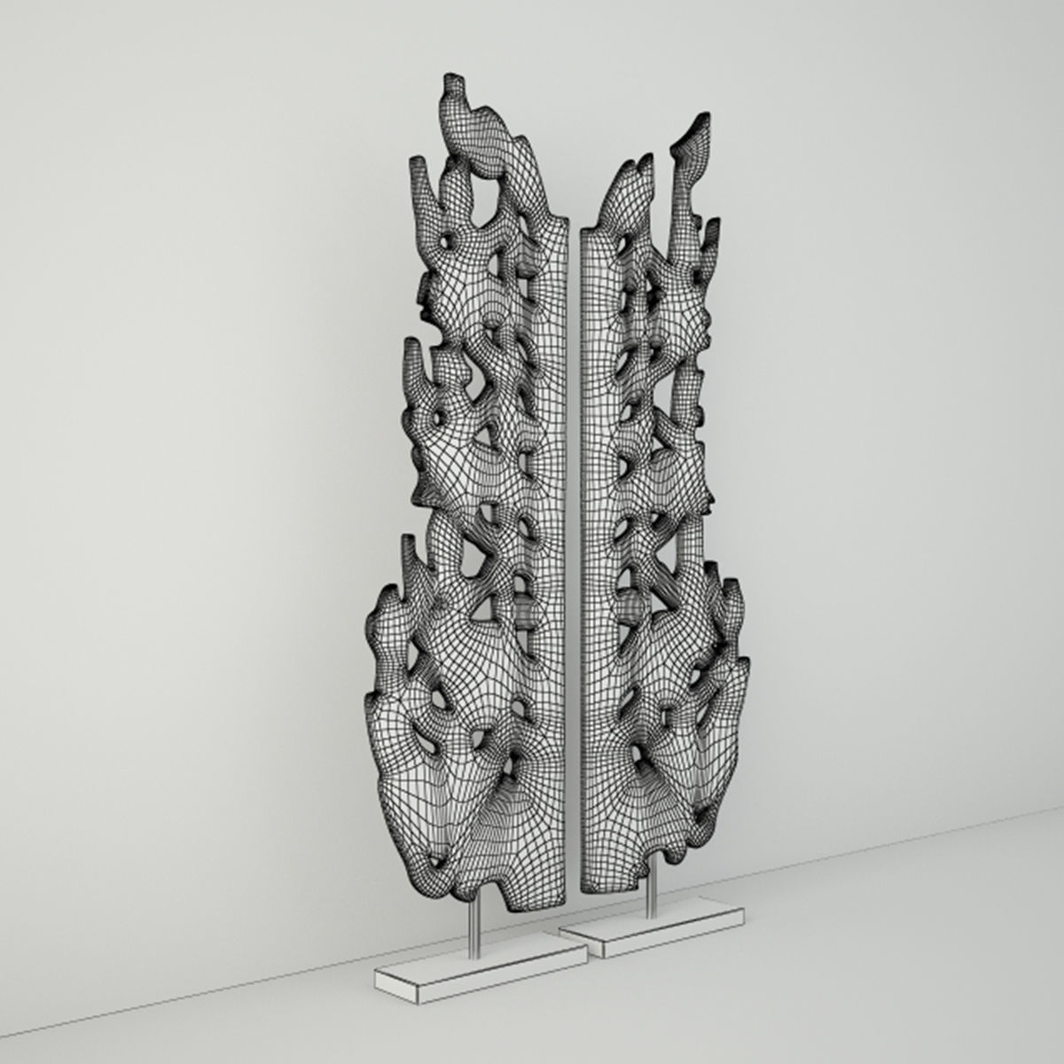 Antique Burmese Wooden Fragments 3D model_2