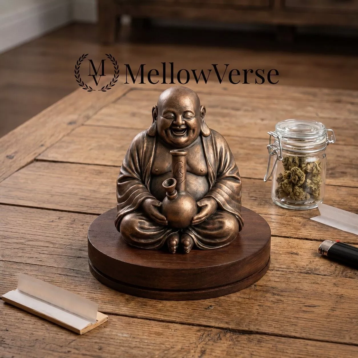 Laughing Buddha Herb Grinder-2-Part Magnetic Grinder-MellowVerse 3D print model