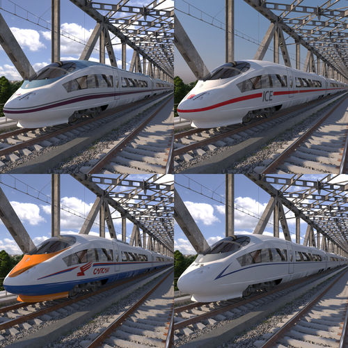 Hi-speed Train Siemens Velaro Collection 3D model