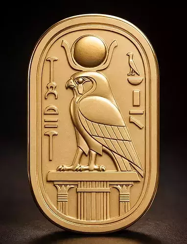 Horus Falcon Cartouche Pendant STL