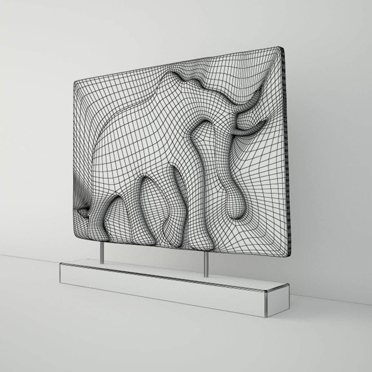 Antique Indian Elephant Relief Panel 3D model_4