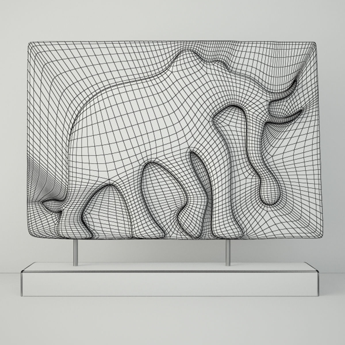 Antique Indian Elephant Relief Panel 3D model_1