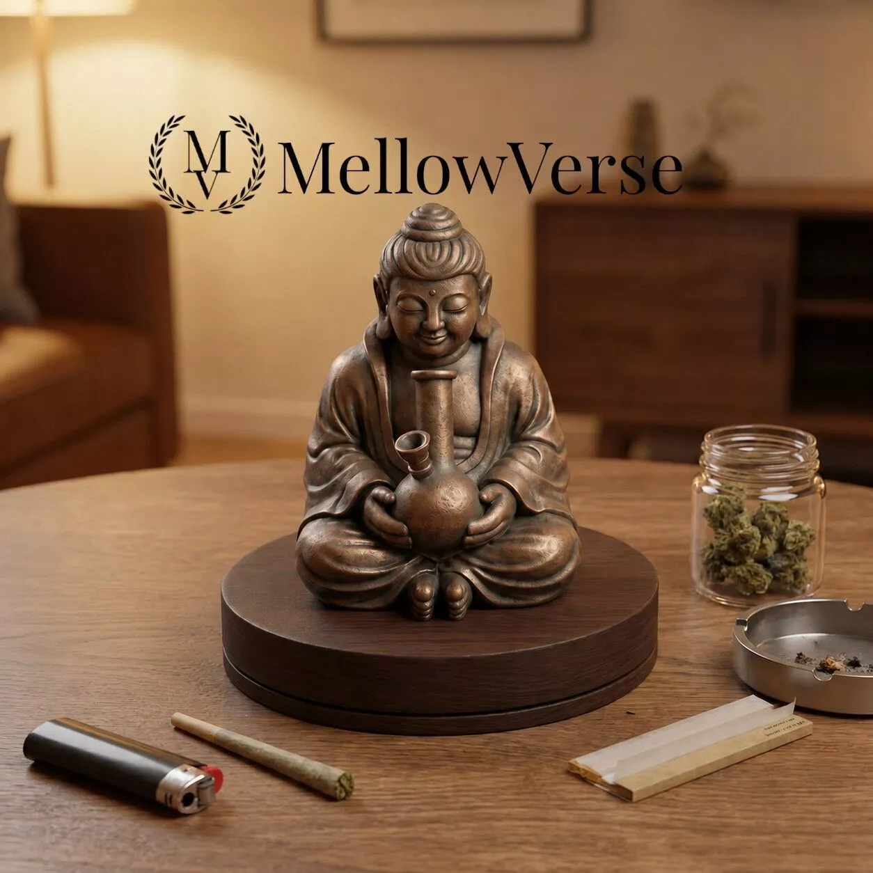Zen Buddha Herb Grinder-2-Part Magnetic Grinder- MellowVerse 3D print model
