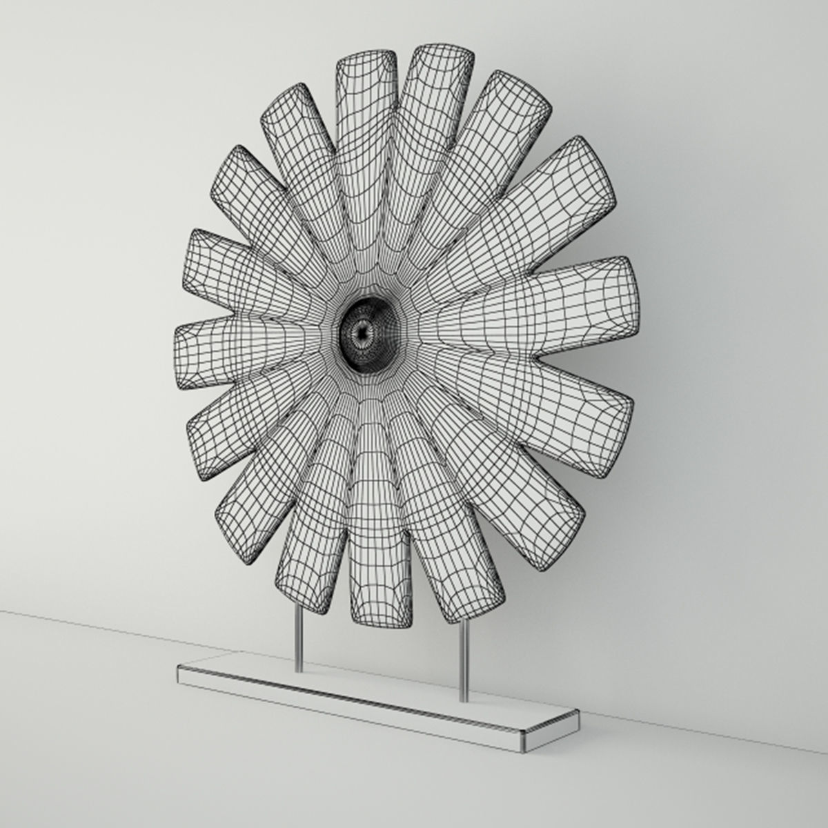 Antiqued Charkha Decor 3D model_3