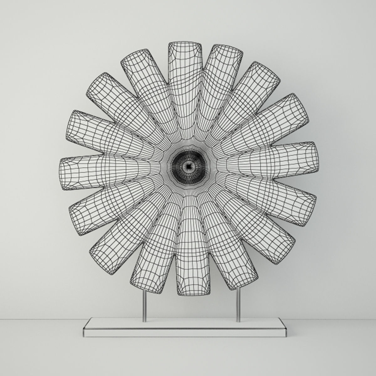 Antiqued Charkha Decor 3D model_1