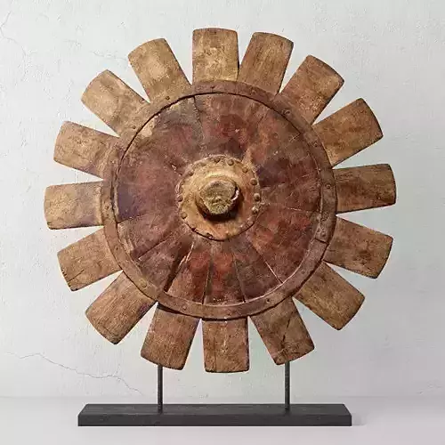 Antiqued Charkha Decor