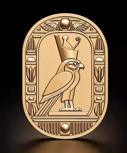 Horus Falcon Cartouche Pendant STL
