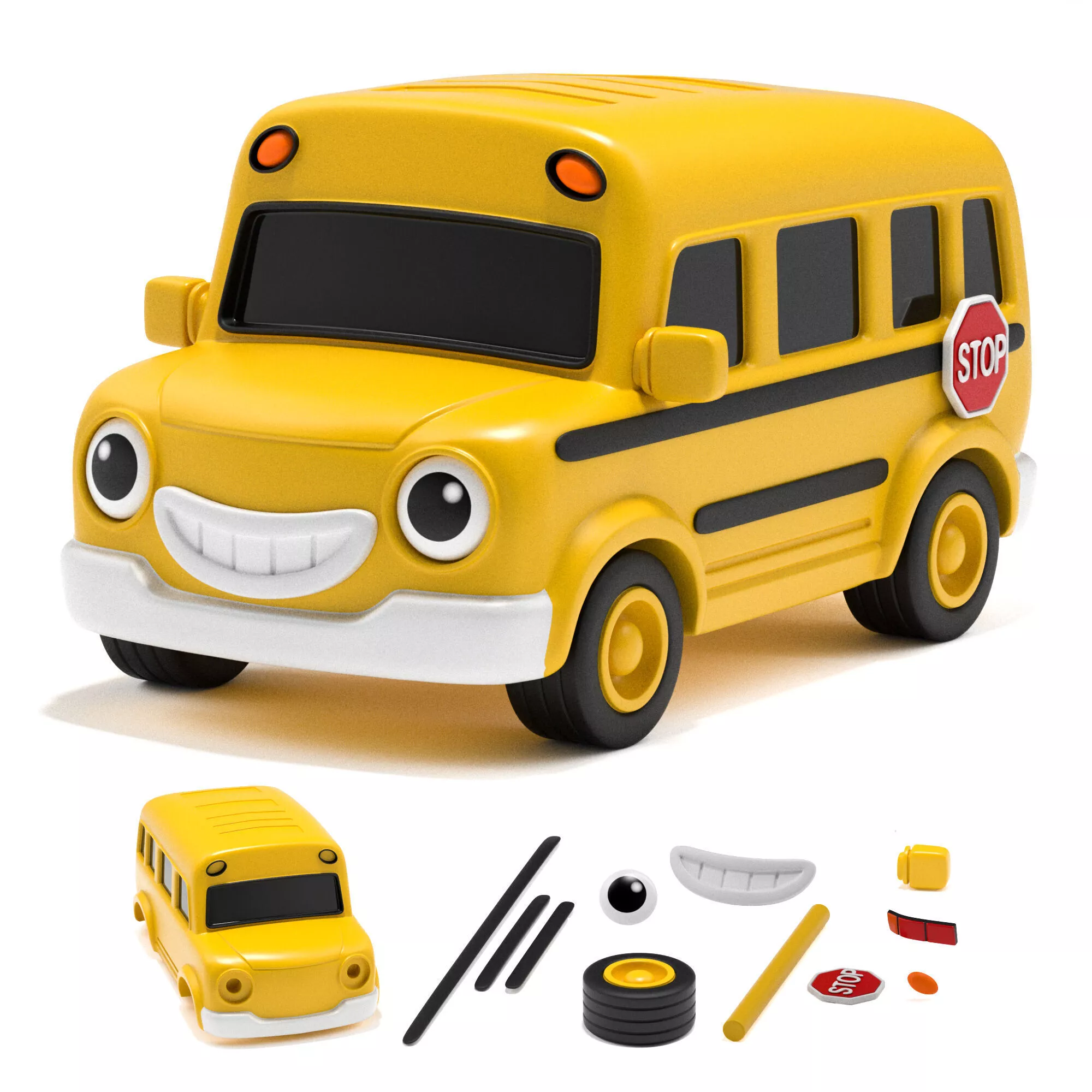 BUZZ - Cartoon School Bus Toy 3D print model