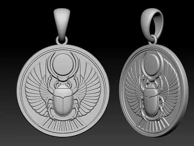 Dual-Use Coin  Pendant Medallion Winged Scarab
