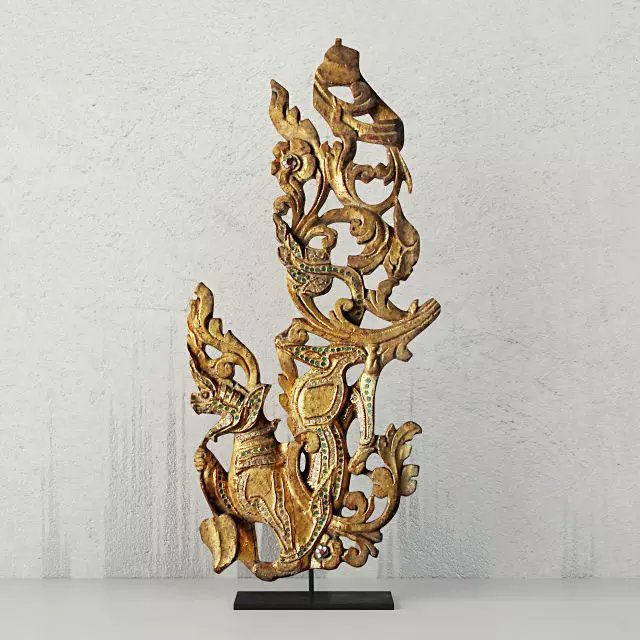 Burmese Architectural Lion Fragment 3D model