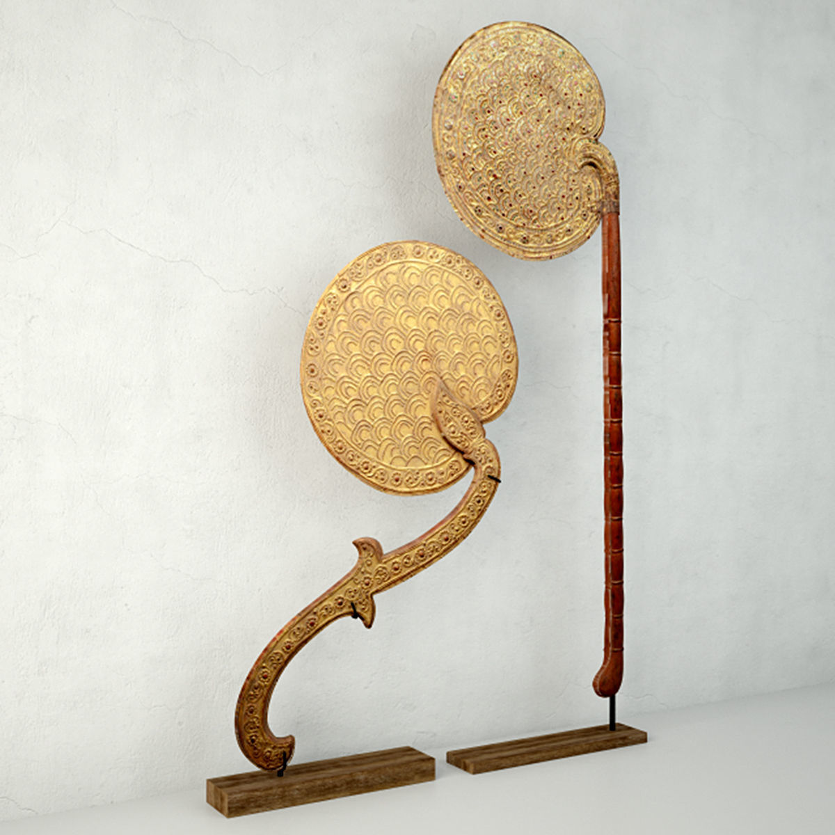 Burmese Fans 3D model_1