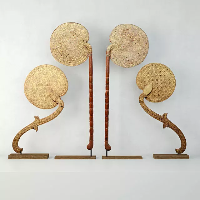 Burmese Fans 3D model_0