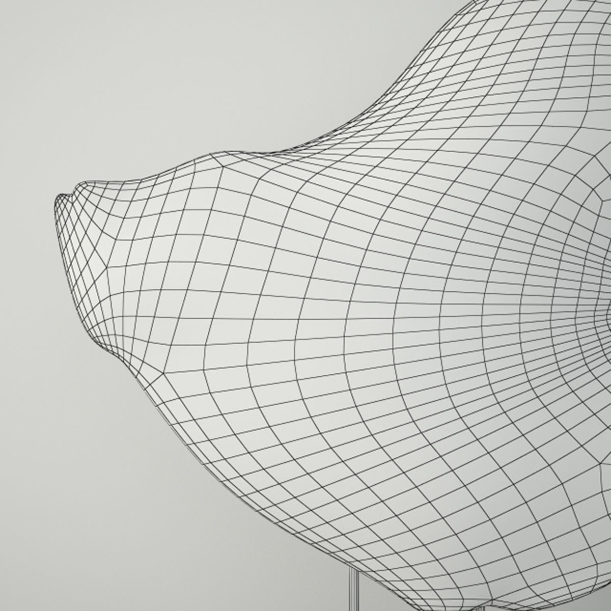 Carved Wood Fish Sculpture on Stand 3D model_4