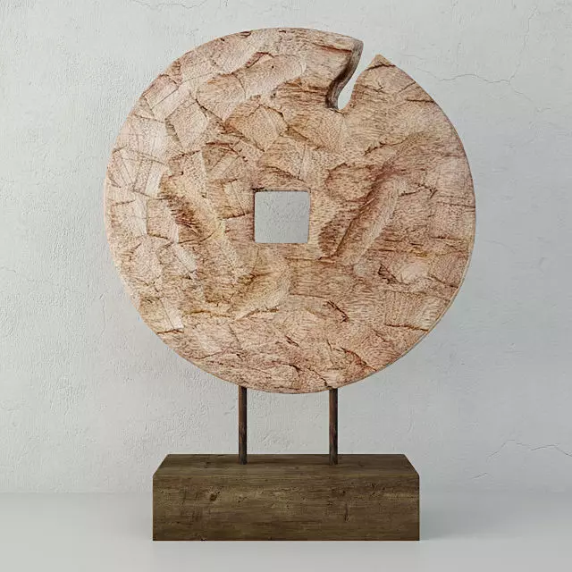 Cincel Chiseled Coin on Stand 3D model_0