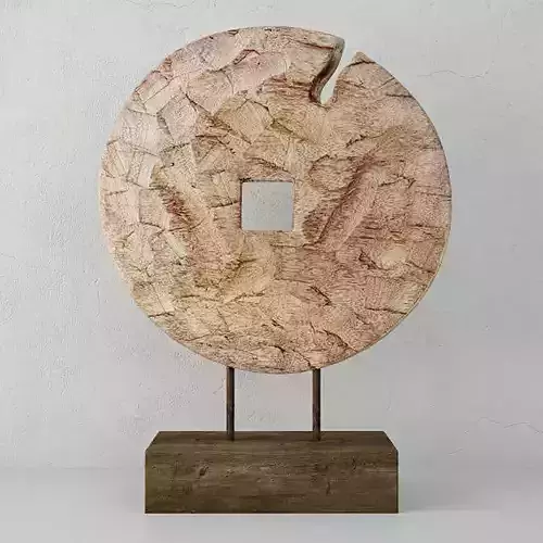 Cincel Chiseled Coin on Stand 3D model