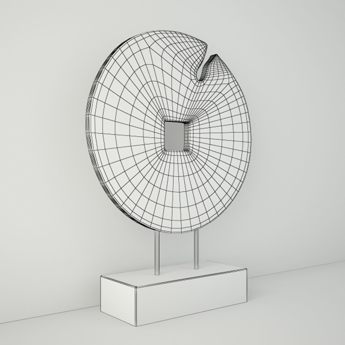 Cincel Chiseled Coin on Stand 3D model_3