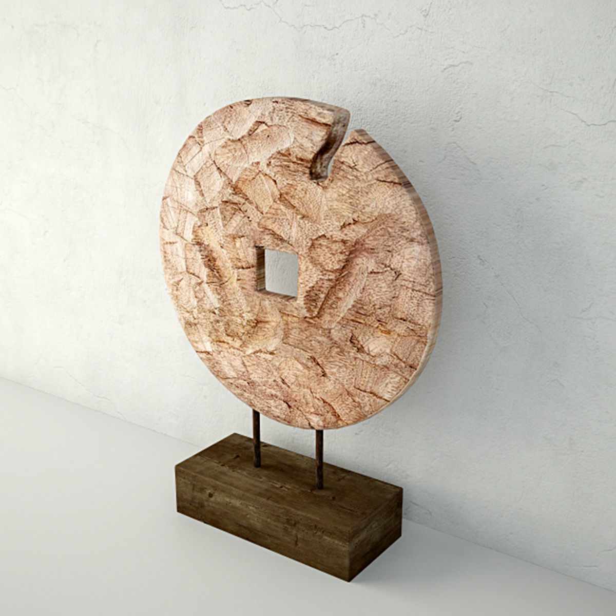 Cincel Chiseled Coin on Stand 3D model_4