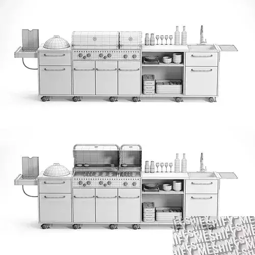 Barbecue set 2 3D model 2