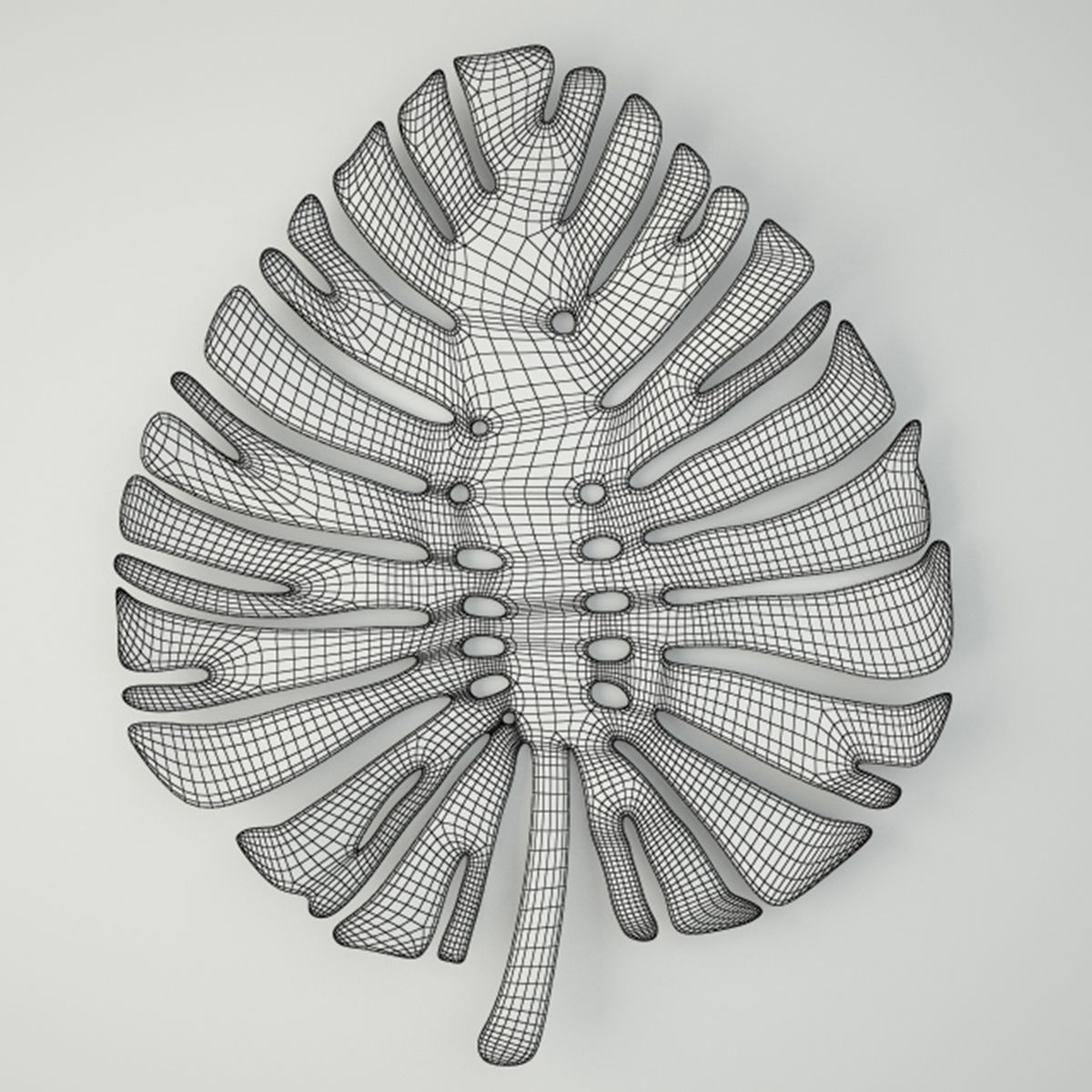 Green Metal Leaf Wall Art 3D model_1