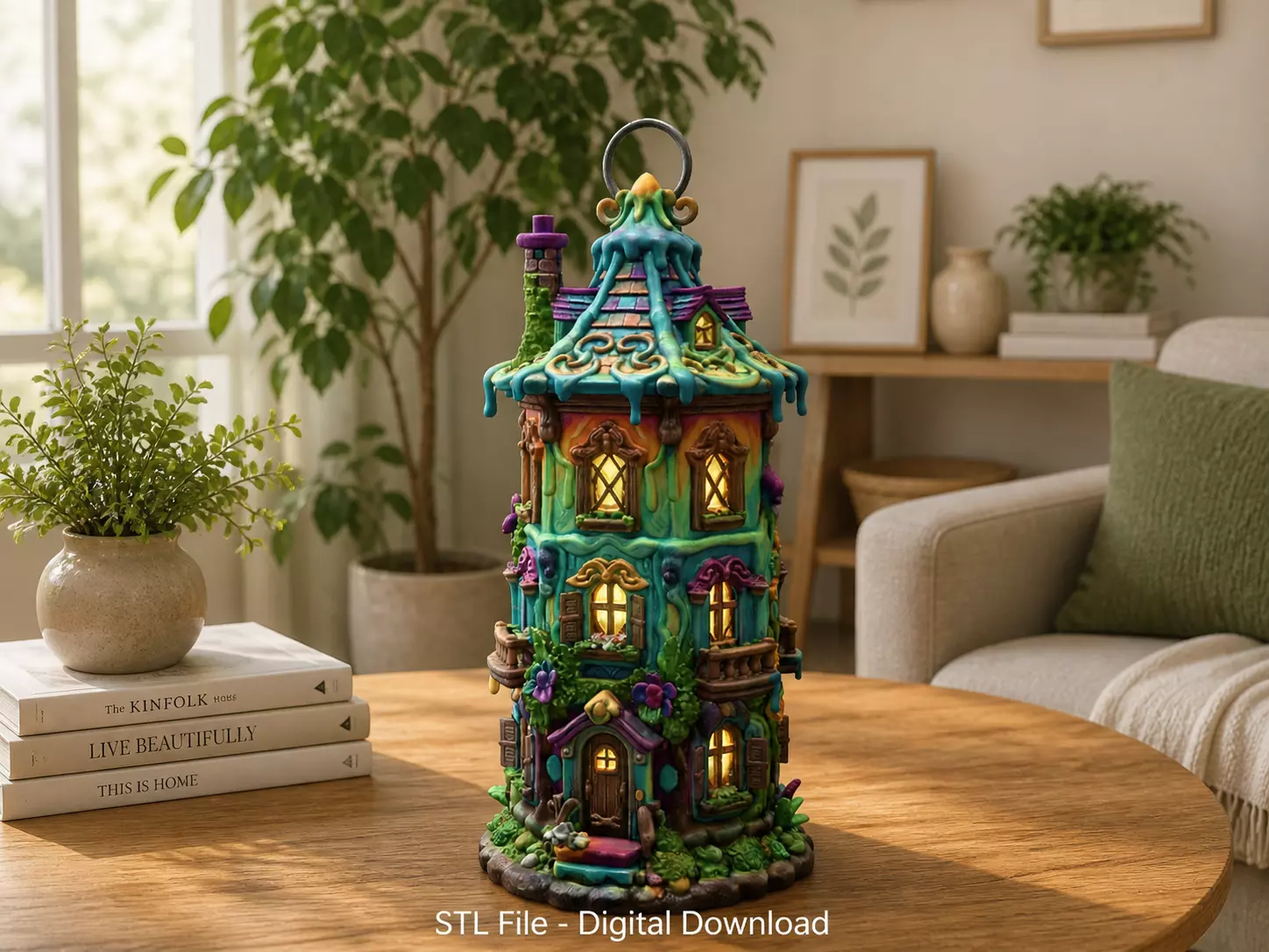 Fantasy Tower Lantern House STL File for 3D Print 3D print model