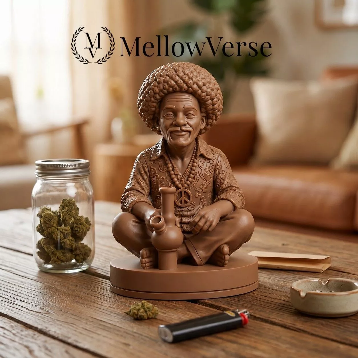 Retro Soul Hippie Herb Grinder-2-Part Magnetic - MellowVerse 3D print model