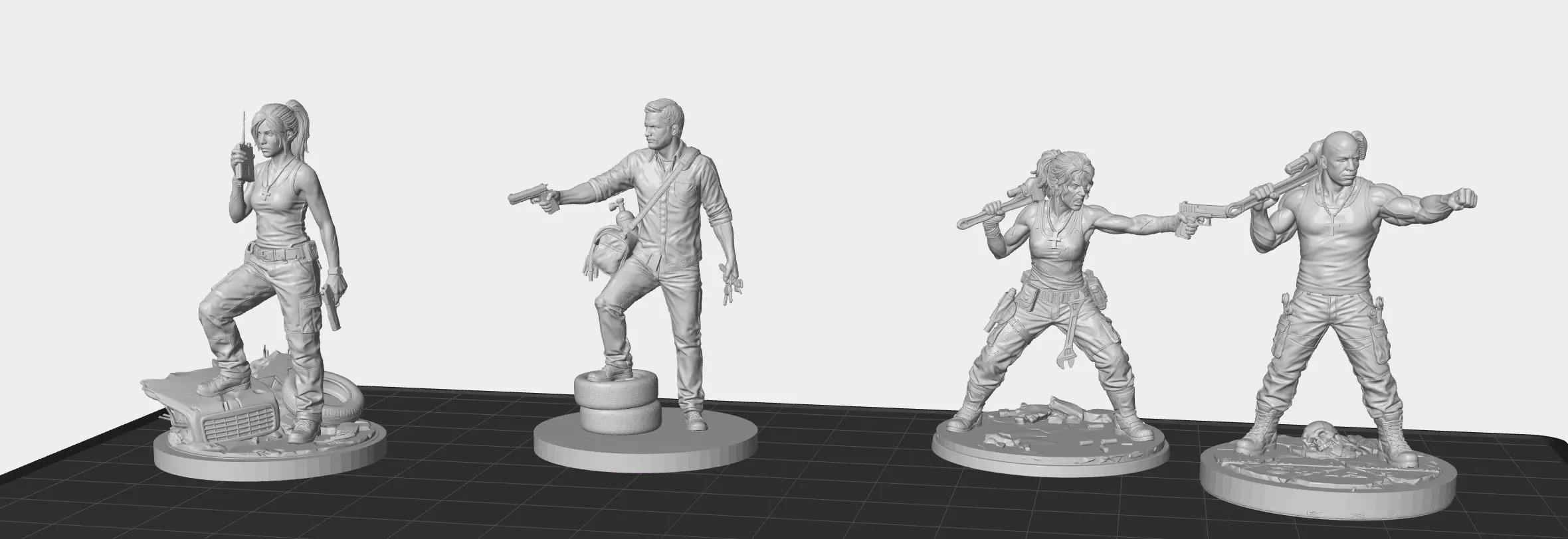 Fast Survivors Street Racers Miniature Pack for Board Games 3D print model