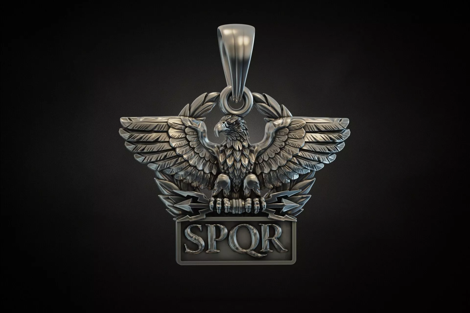 Roman Aquila Eagle SPQR Legion Pendant Model 3D print model