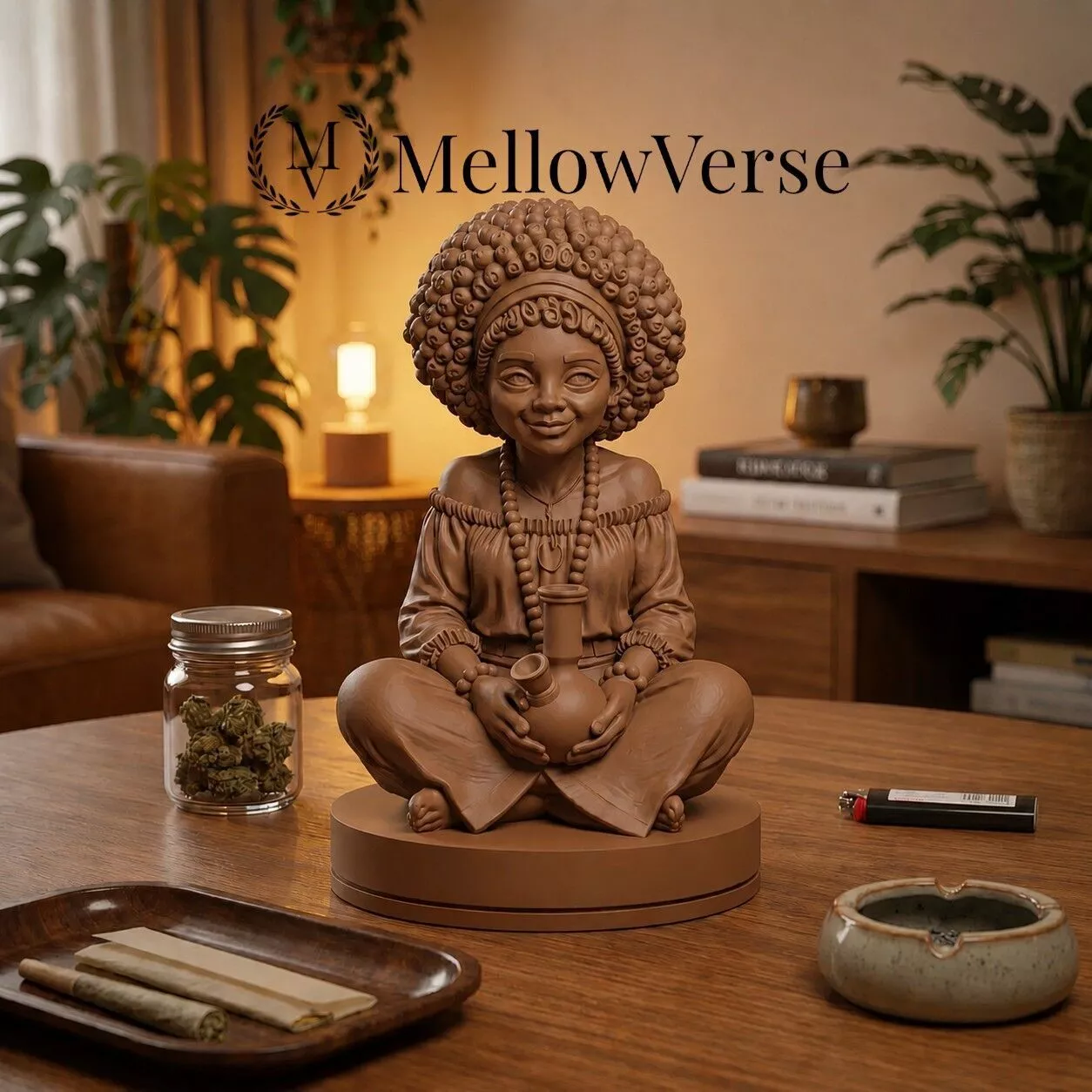 Free Spirit Hippie Girl Herb Grinder-2-Part Magnetic-MellowVerse 3D print model
