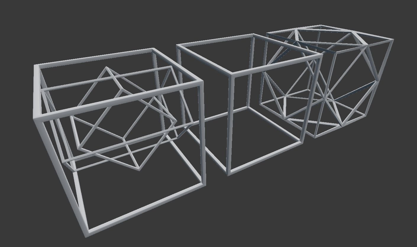 Geometric Decor Objects - Cube Frames 3D model_5