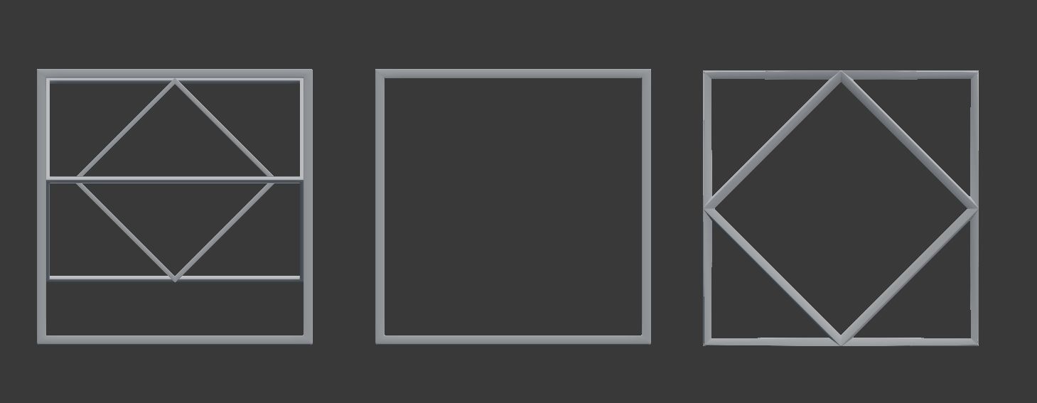 Geometric Decor Objects - Cube Frames 3D model_4