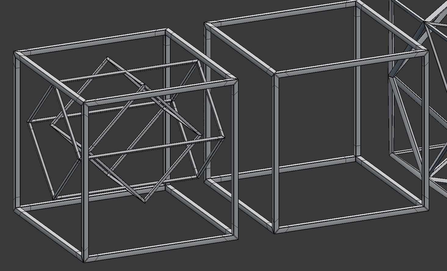 Geometric Decor Objects - Cube Frames 3D model_10