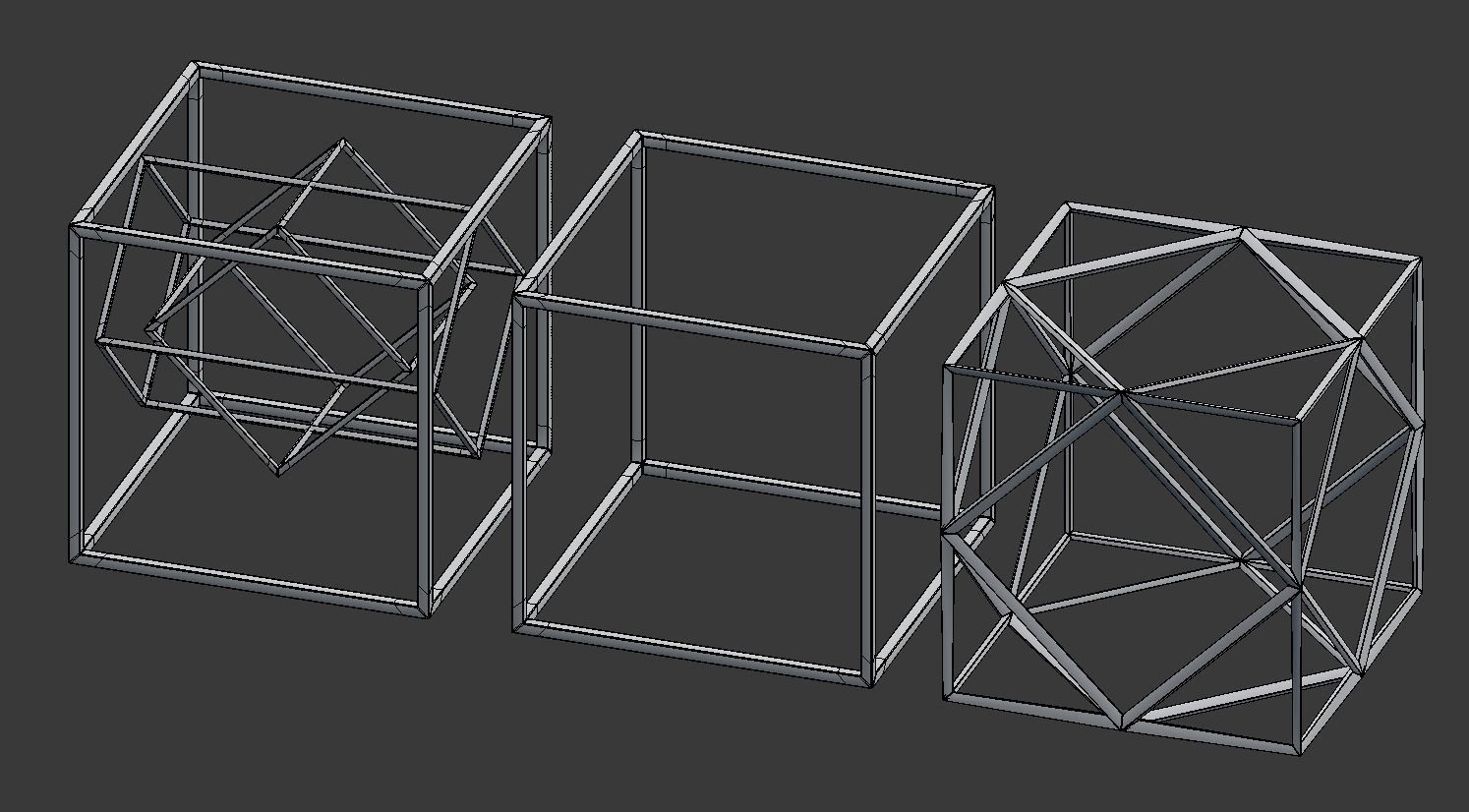 Geometric Decor Objects - Cube Frames 3D model_7
