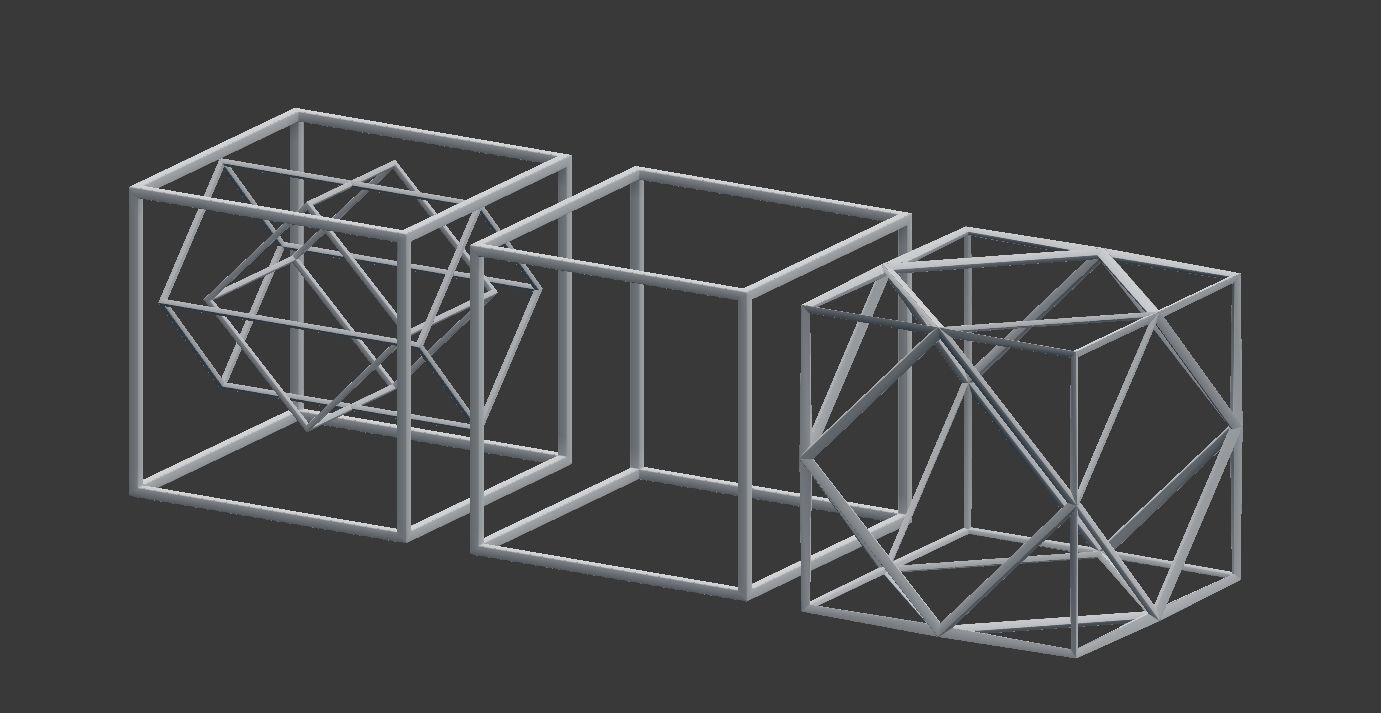 Geometric Decor Objects - Cube Frames 3D model_6