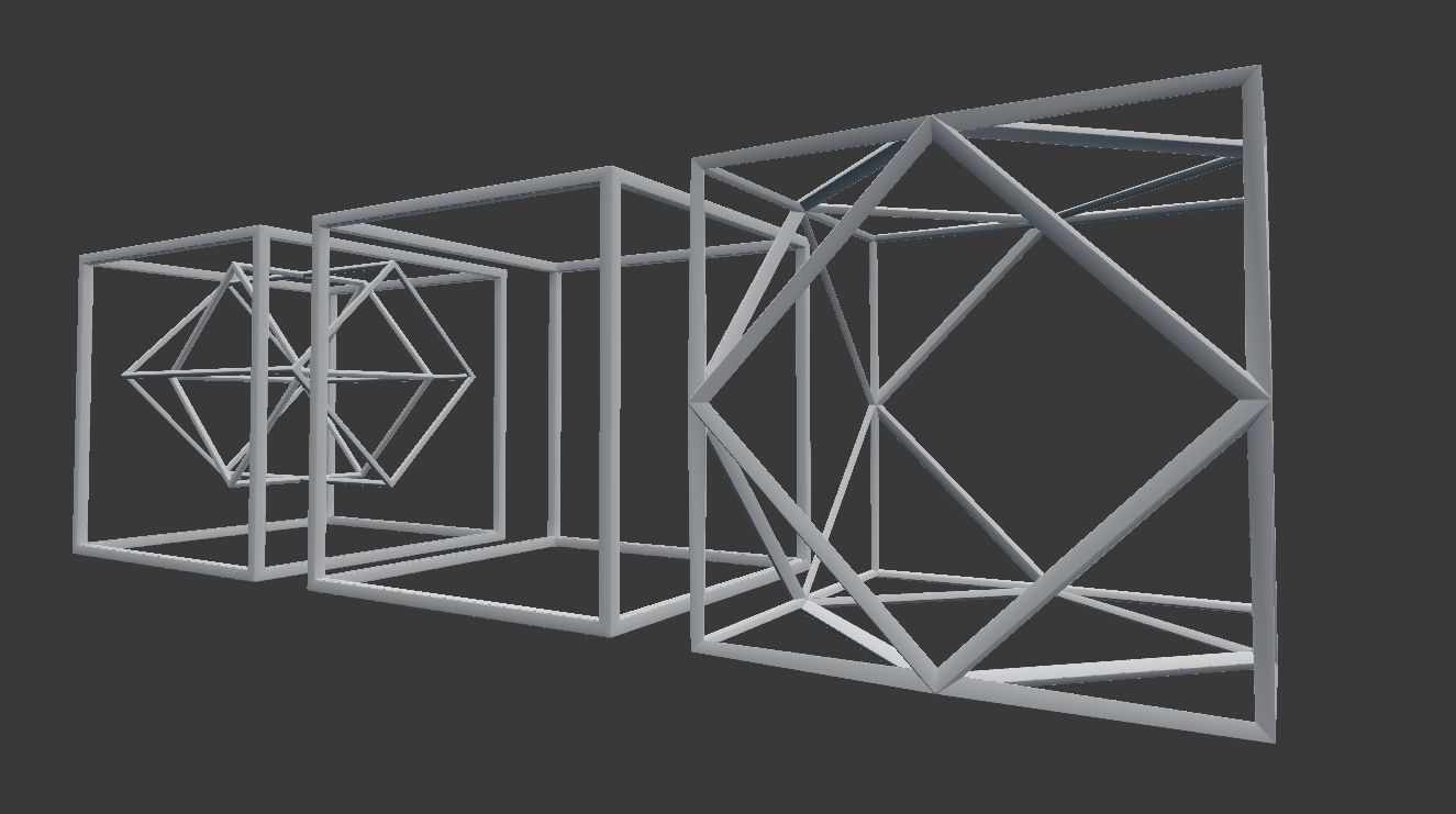 Geometric Decor Objects - Cube Frames 3D model_9