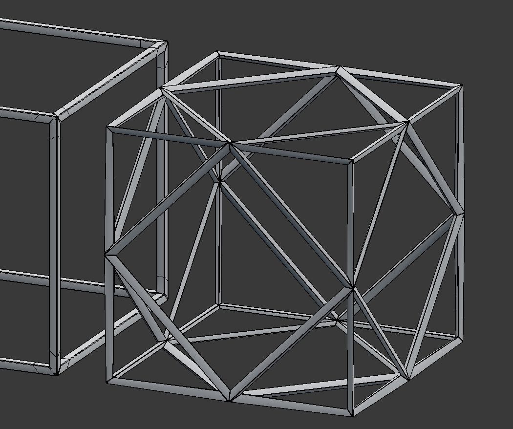 Geometric Decor Objects - Cube Frames 3D model_8