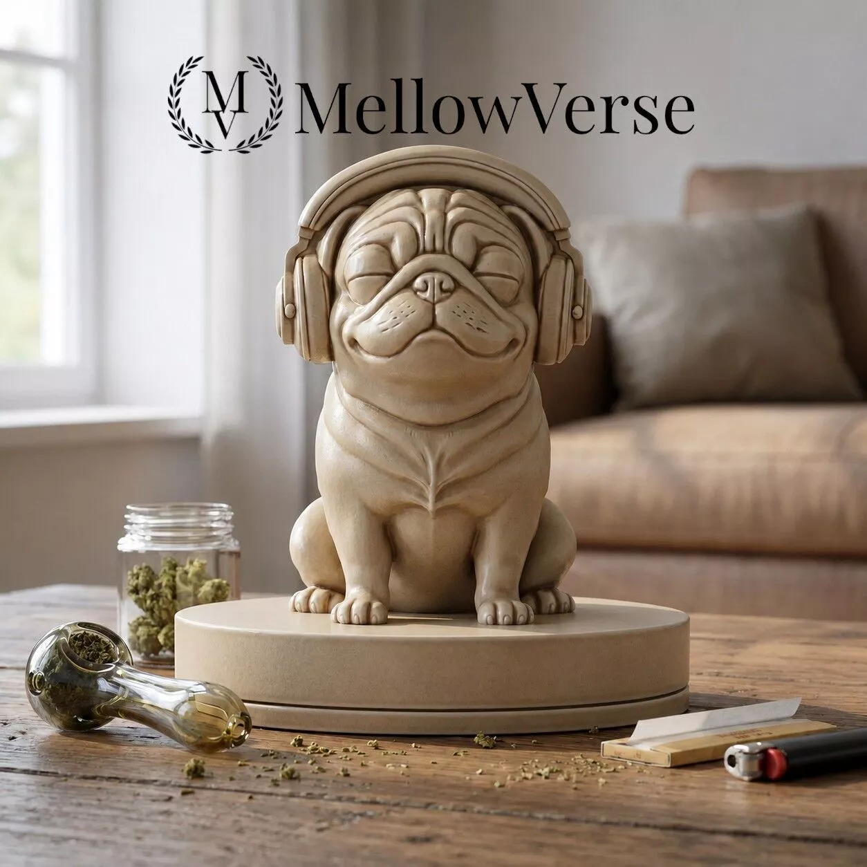 Chill Pug Herb Grinder-2 Part Magnetic - MellowVerse 3D print model