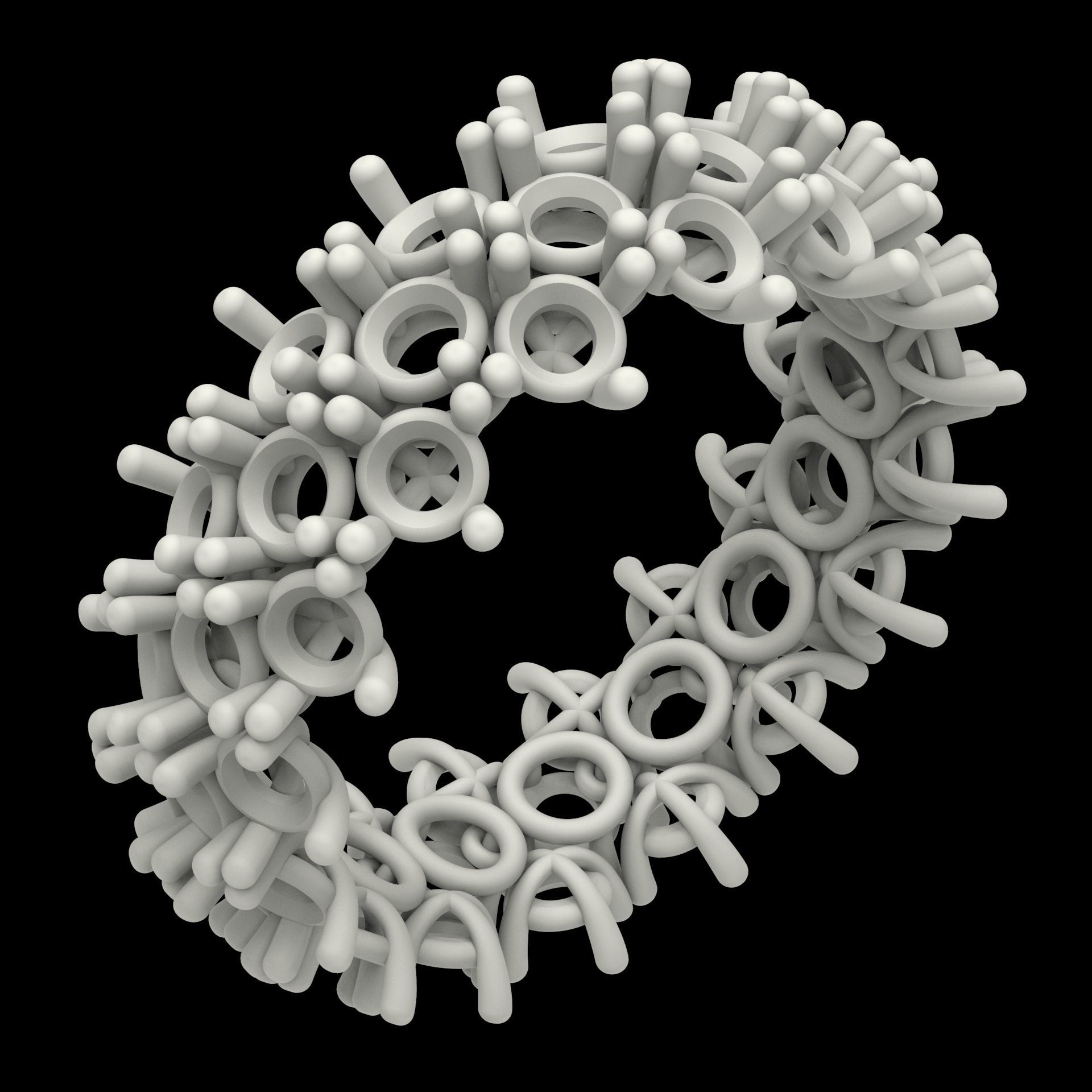 Ring made out of circles 3D print model_2