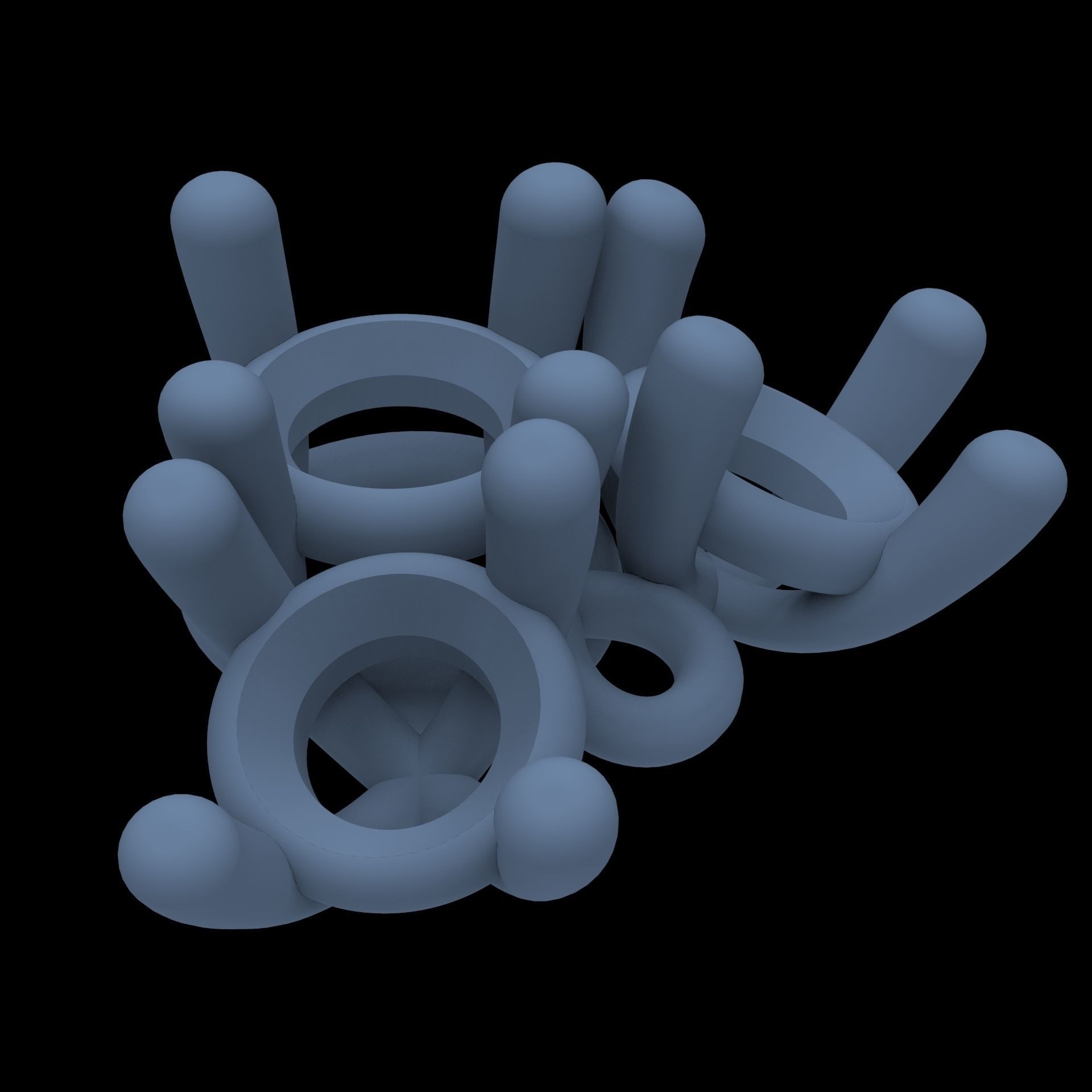 Ring made out of circles 3D print model_3