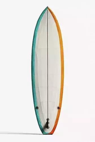 Low Poly Surfboard 3D Model