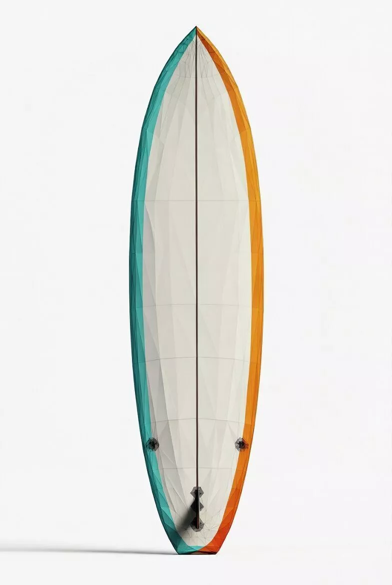 Low Poly Surfboard 3D Model 3D print model