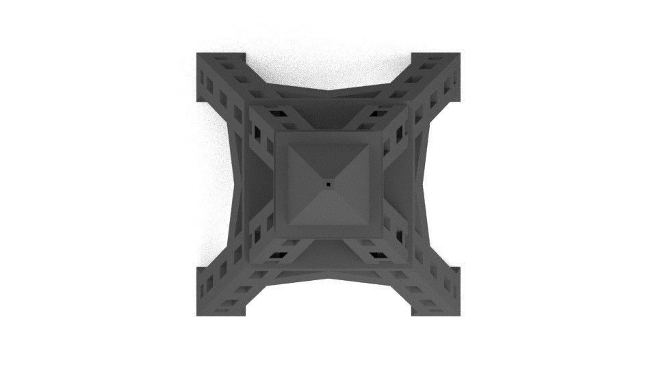 Paris Eiffel Tower Cartoon Low-poly 3D model_1