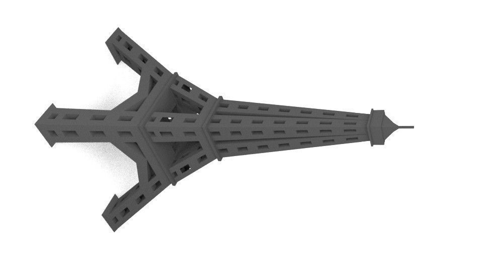 Paris Eiffel Tower Cartoon Low-poly 3D model_4