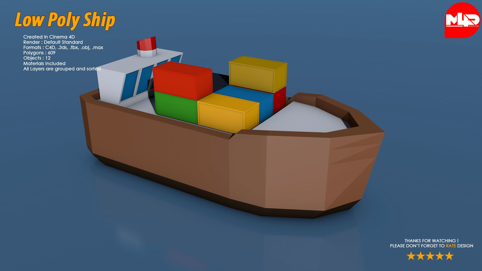 Low Poly Ship Pack Low-poly 3D model_17